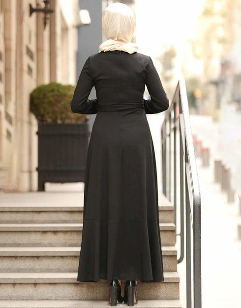 Ruffled Abaya with Belt for Women in Dubai and America